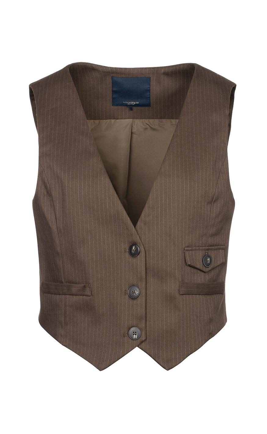 Se One Two Luxzuz Vest - Birla - Major Brown hos Fashionbystrand