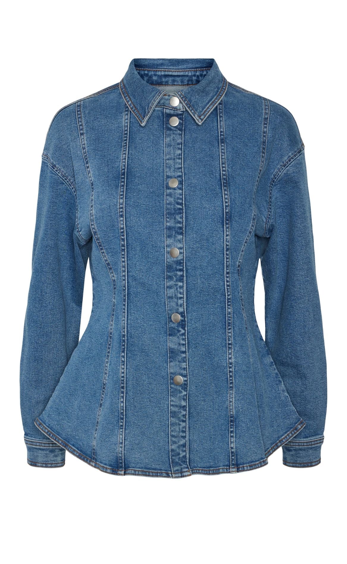 Billede af PIECES Skjorte - Ginny Denim - Medium Blue Denim