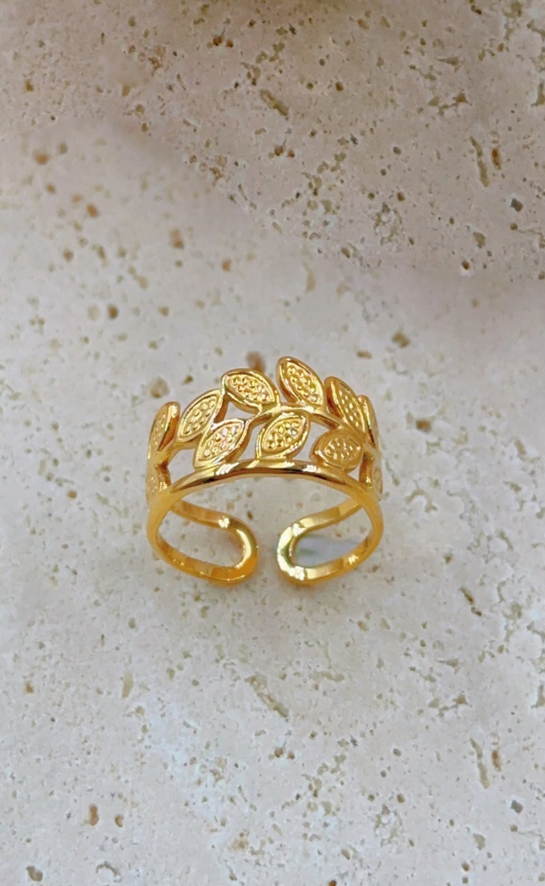 Billede af Smykkeli Copenhagen Ring - Lima Leaf - Gold Colour