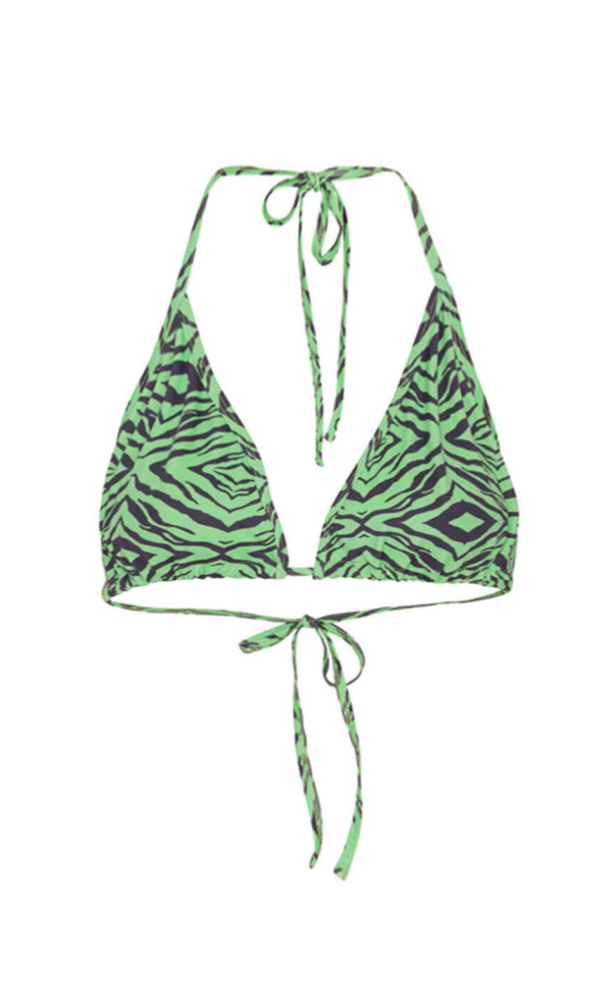 Billede af Hunkøn Bikini Overdel - Lilly - Green Tiger Art Print