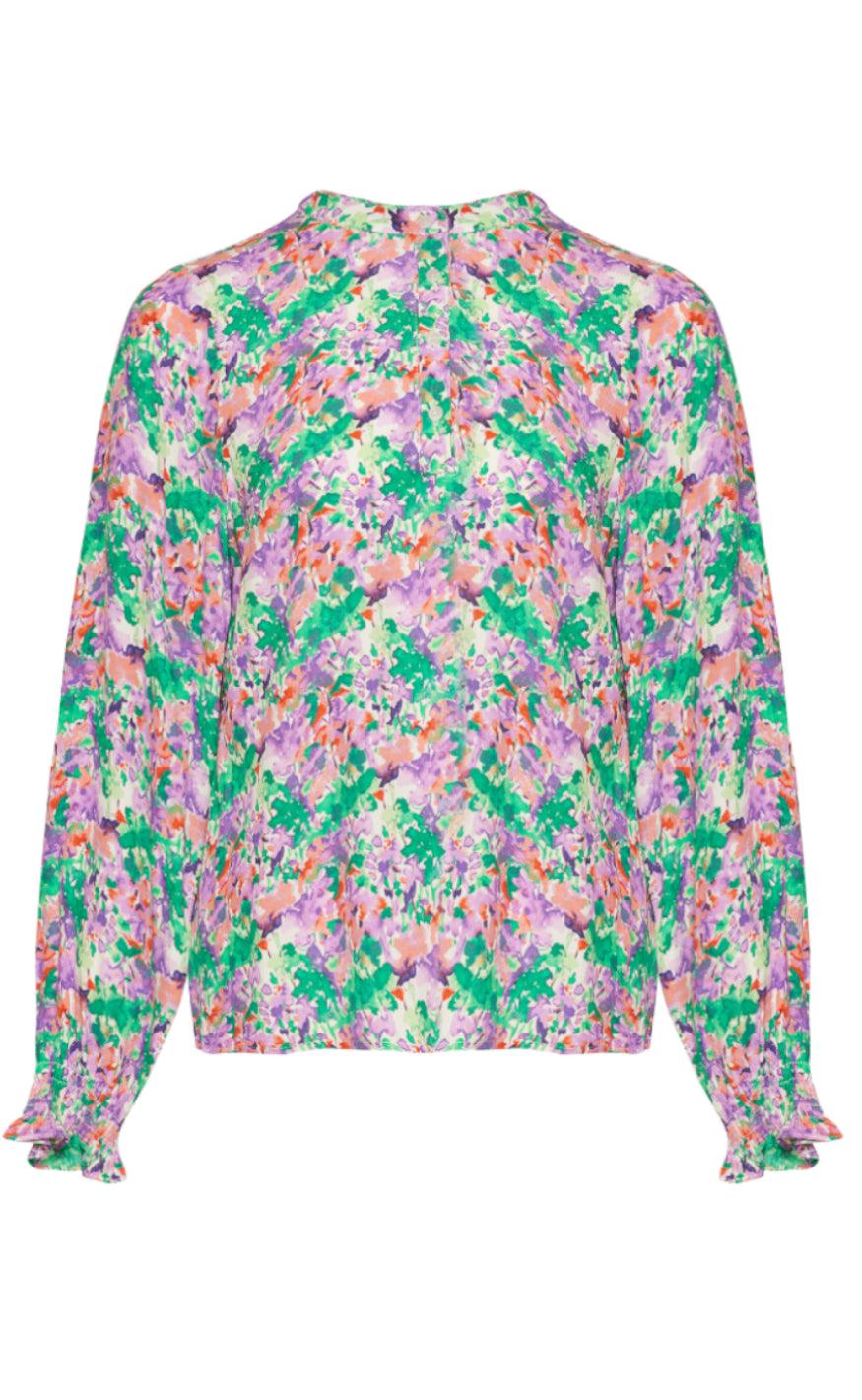 10: Noella Bluse - Miu - Lilac/Green Blurry Flower