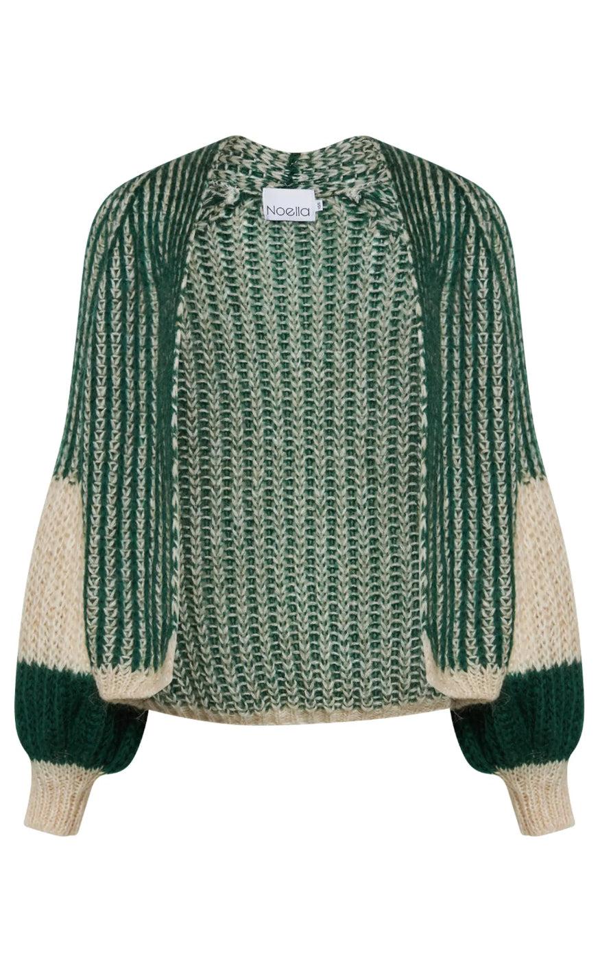 Billede af Noella Cardigan - Liana - Beige/Bottle Green