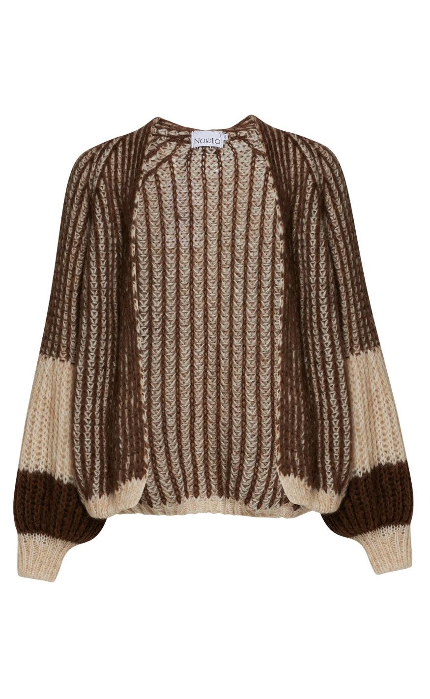 Se Noella Cardigan - Liana - Beige/Brown hos Fashionbystrand