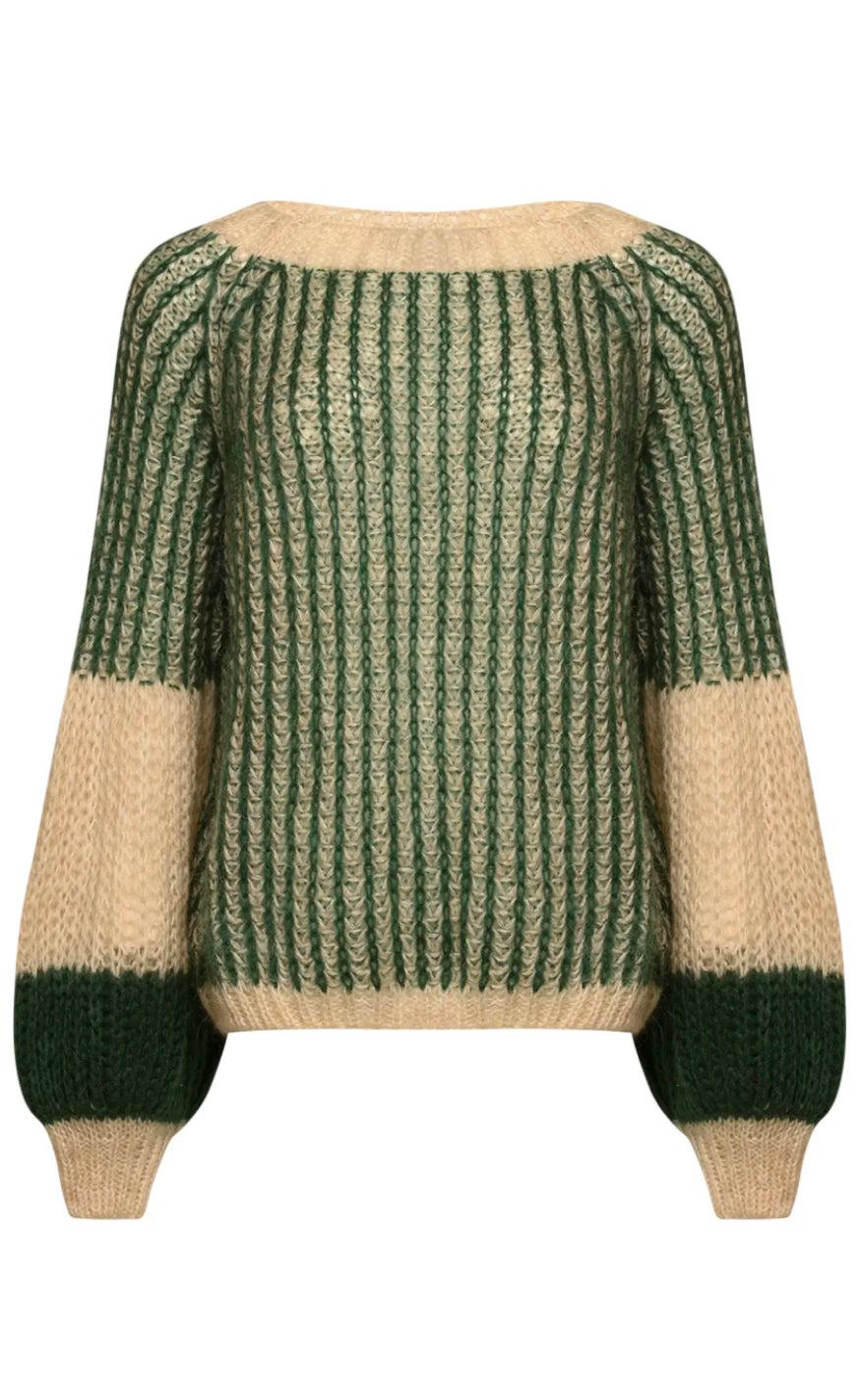 Billede af Noella Sweater - Liana - Beige/Bottle Green