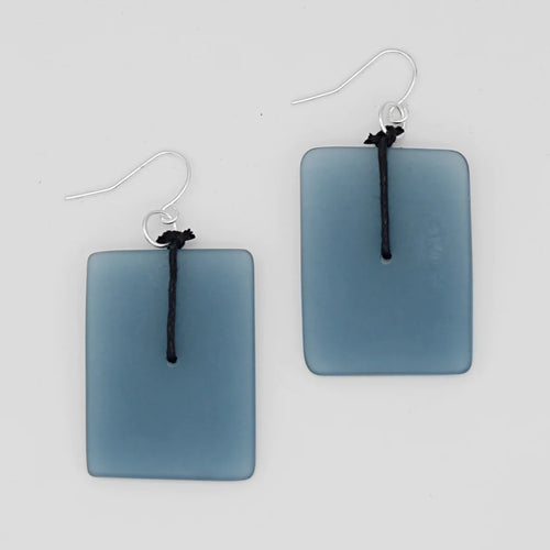 Artistic Rubber Tubing Naya Earrings Blue