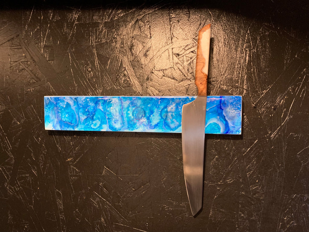 Magnetic Knife Holder (Black Elm & Epoxy) - Carbon Based Designs