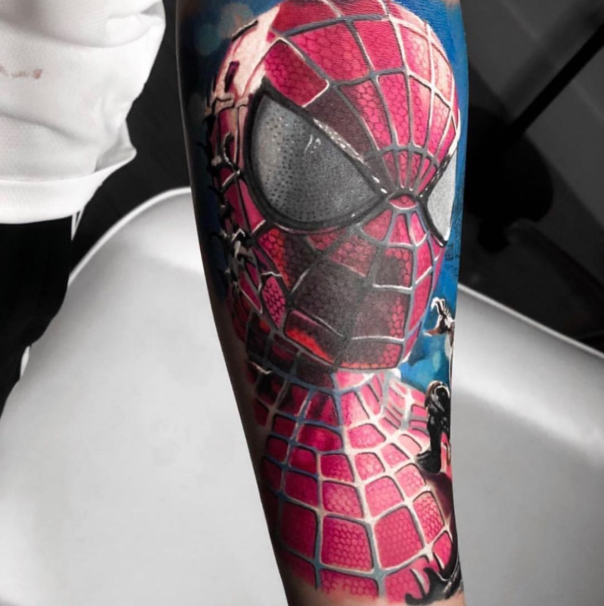 Realistic Spiderman Tattoo