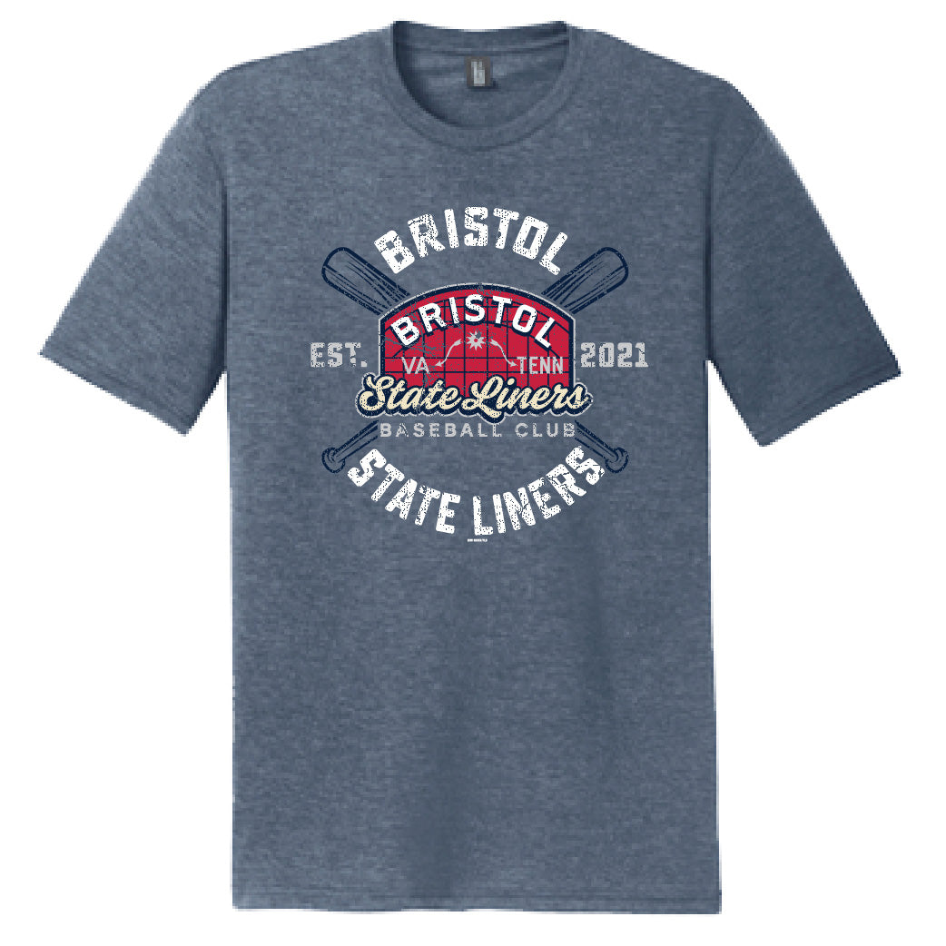 Bristol State Liners Bristol Sign Logo Blue Short Sleeve TShirt