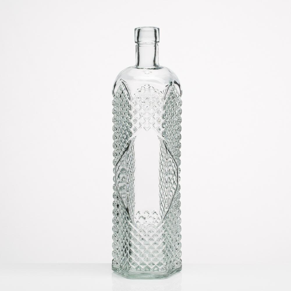 Clear Glass 6 oz. Pyramid Glass Bottle 7in