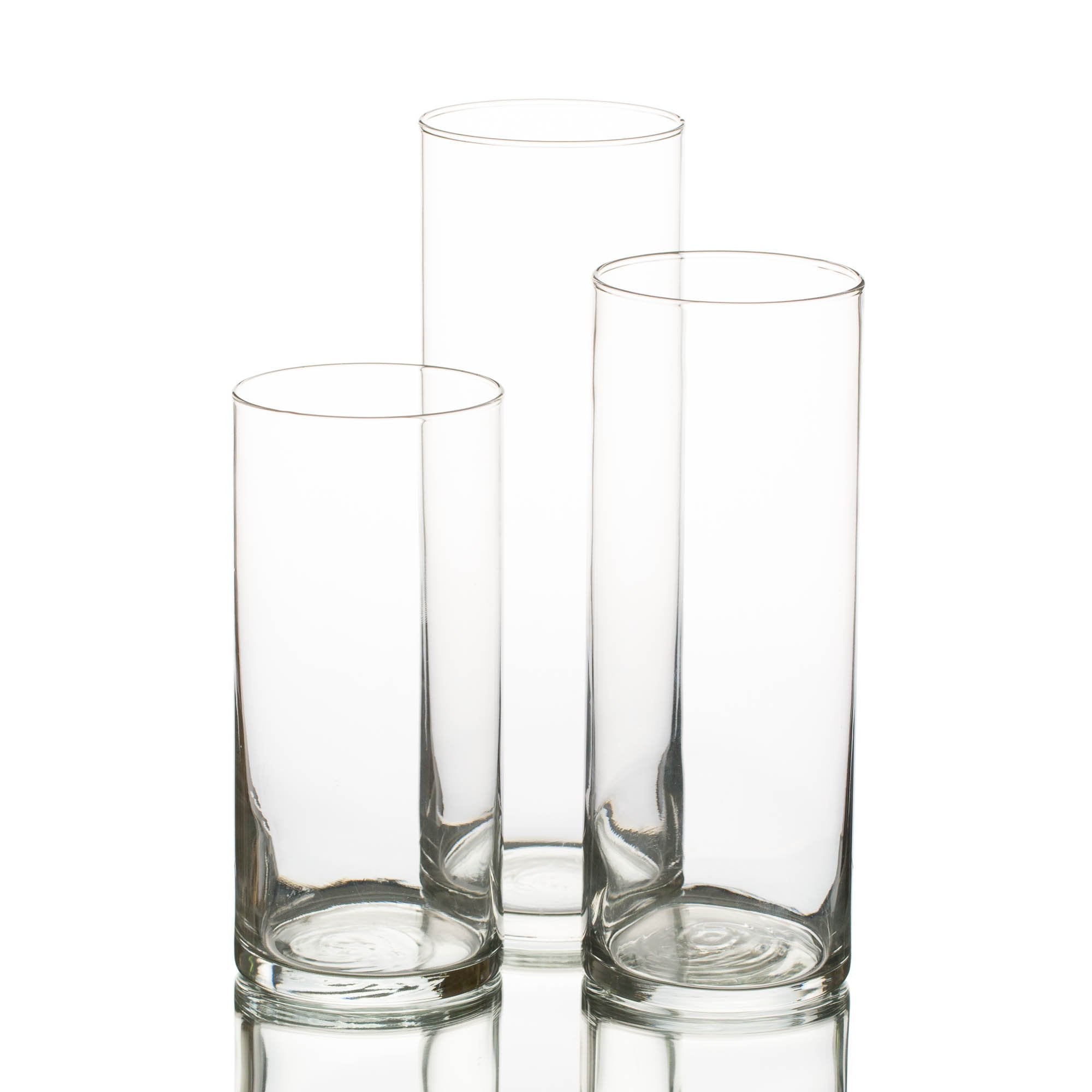 Eastland Cylinder Floating Candle Holders 7.5" , 9" & 10.5" Set of 36