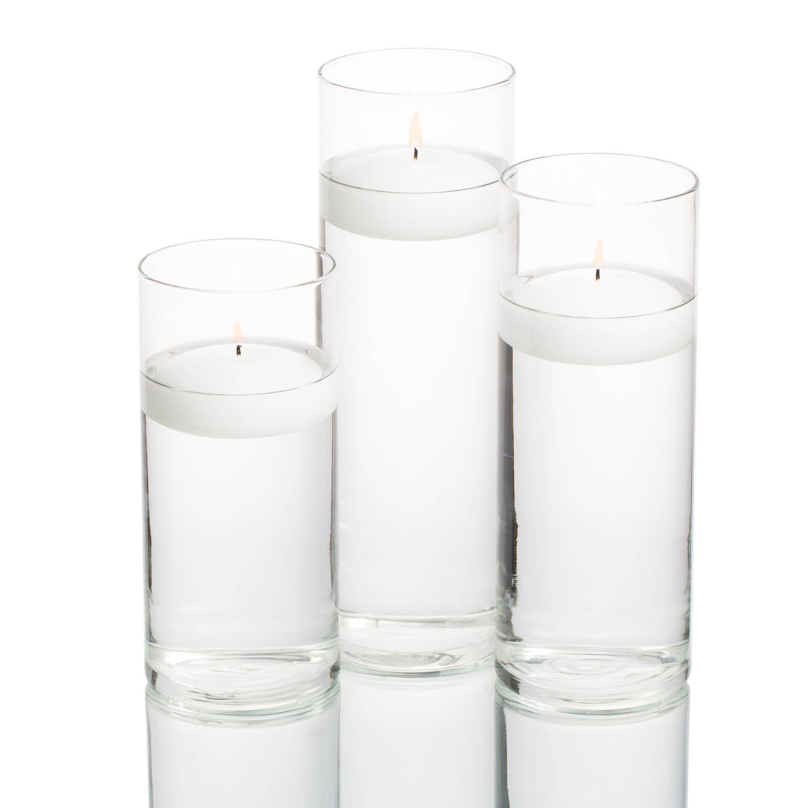 Richland Square Glass Taper Candle Holder 3 Set of 48 - Quick Candles