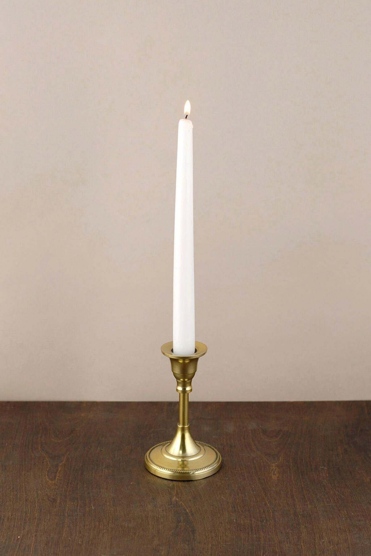 Taper Candlestick Gold 7in - Candles4Less