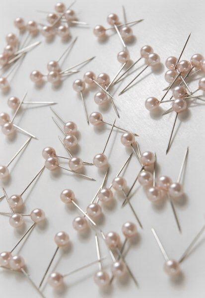 pink champagne pearl top pixie pins pack of 100