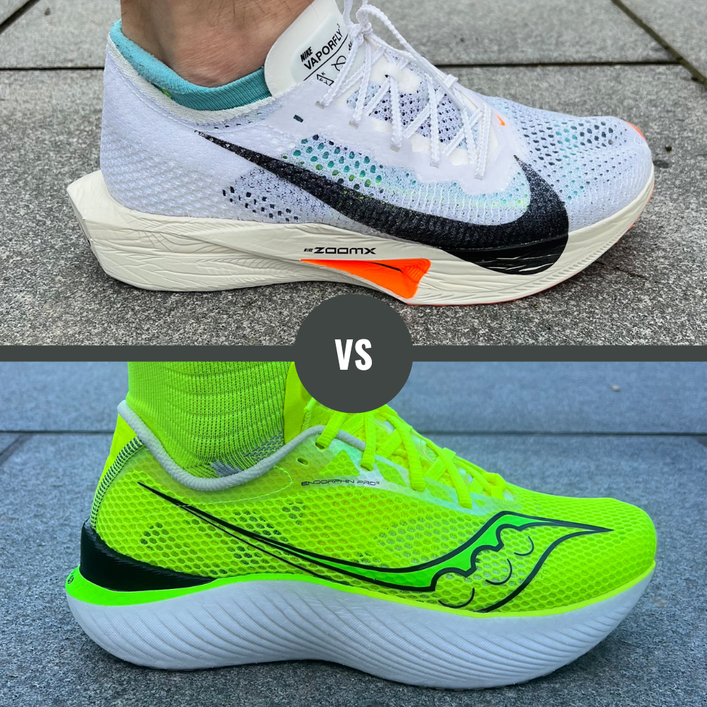 nike vaporlfy 3 vs saucony endorphin pro 3 outside view