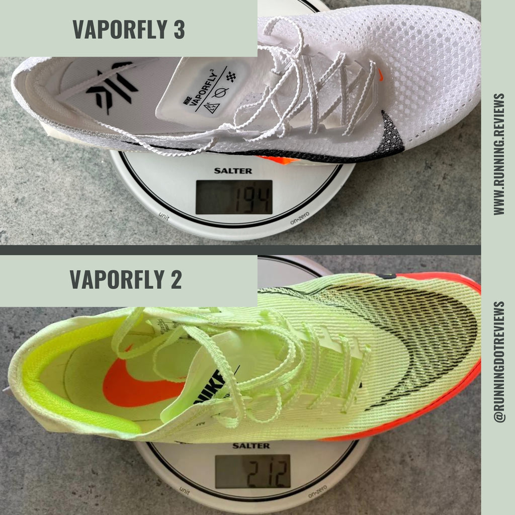vaporfly 2 vs vaporfly 3 weight