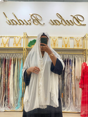 Bridal Veil (White & Silver) No. 2 - Dubai Bridal