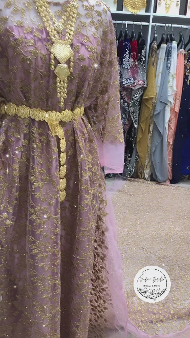 Sparkle Gold & Pink Bridal Dirac – Dubai Bridal