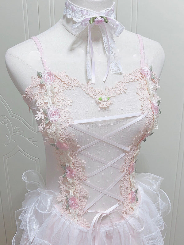 Lace Nymphette Crop Top French Dollette Fairycore Faecore Kawaii Babe