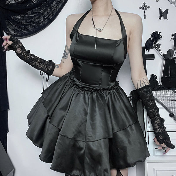 Goth aesthetic gored dress