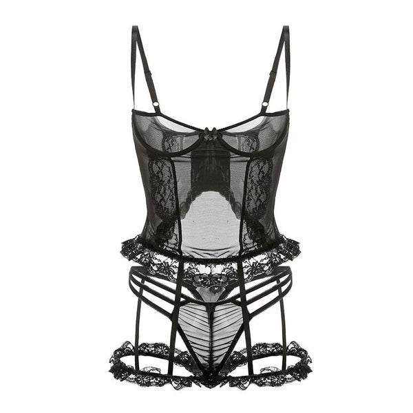 Ruffle Lace Corset Lingerie – KITTYDOTT