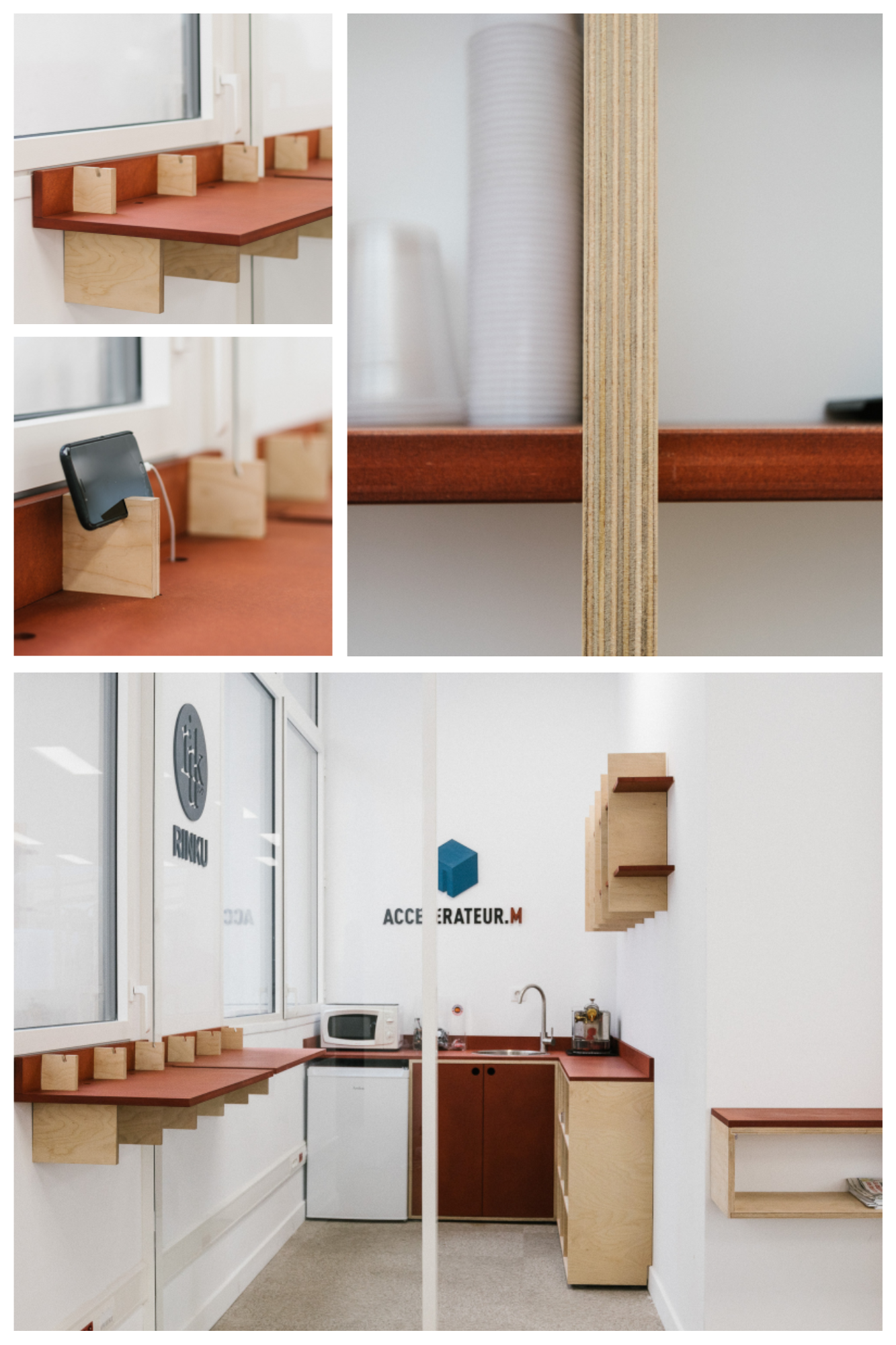 réalisation espace pro par Rinku Design création de mobiliers sur-mesure et agencement