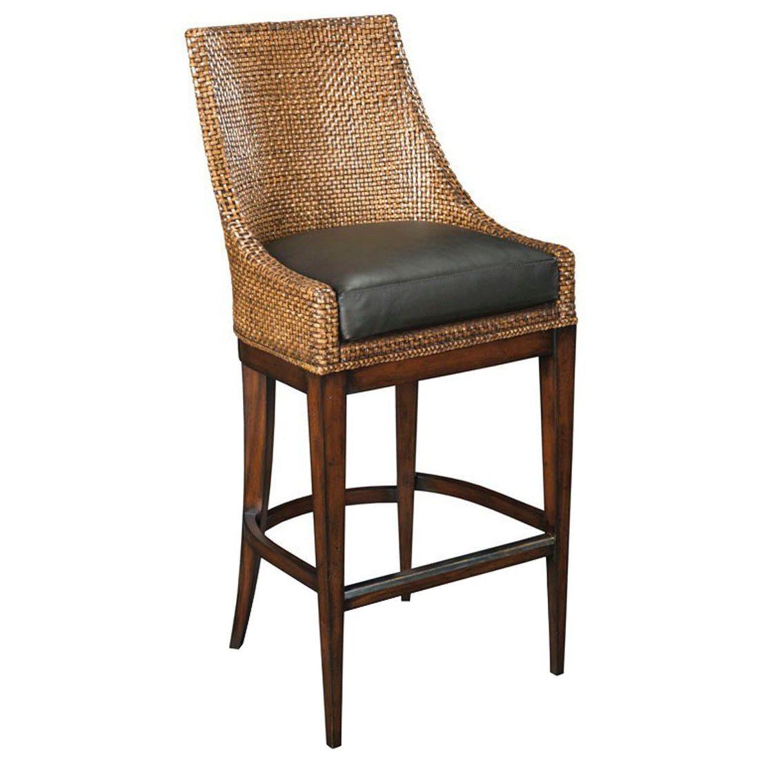 Woodbridge Furniture, Umber Woven Leather Counter Stool, Stools ...