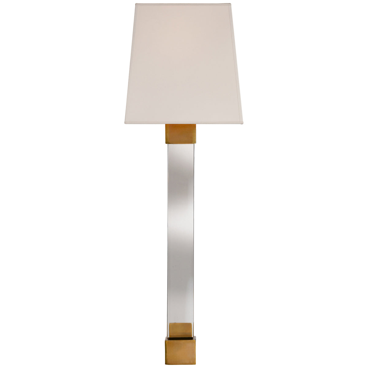 Visual Comfort Bradford Medium Sconce in Soft Brass and Cream with Cream  Linen Shade with Soft Brass Trim