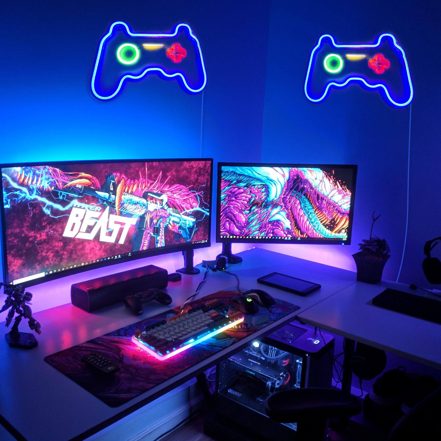 light up gaming wall decor