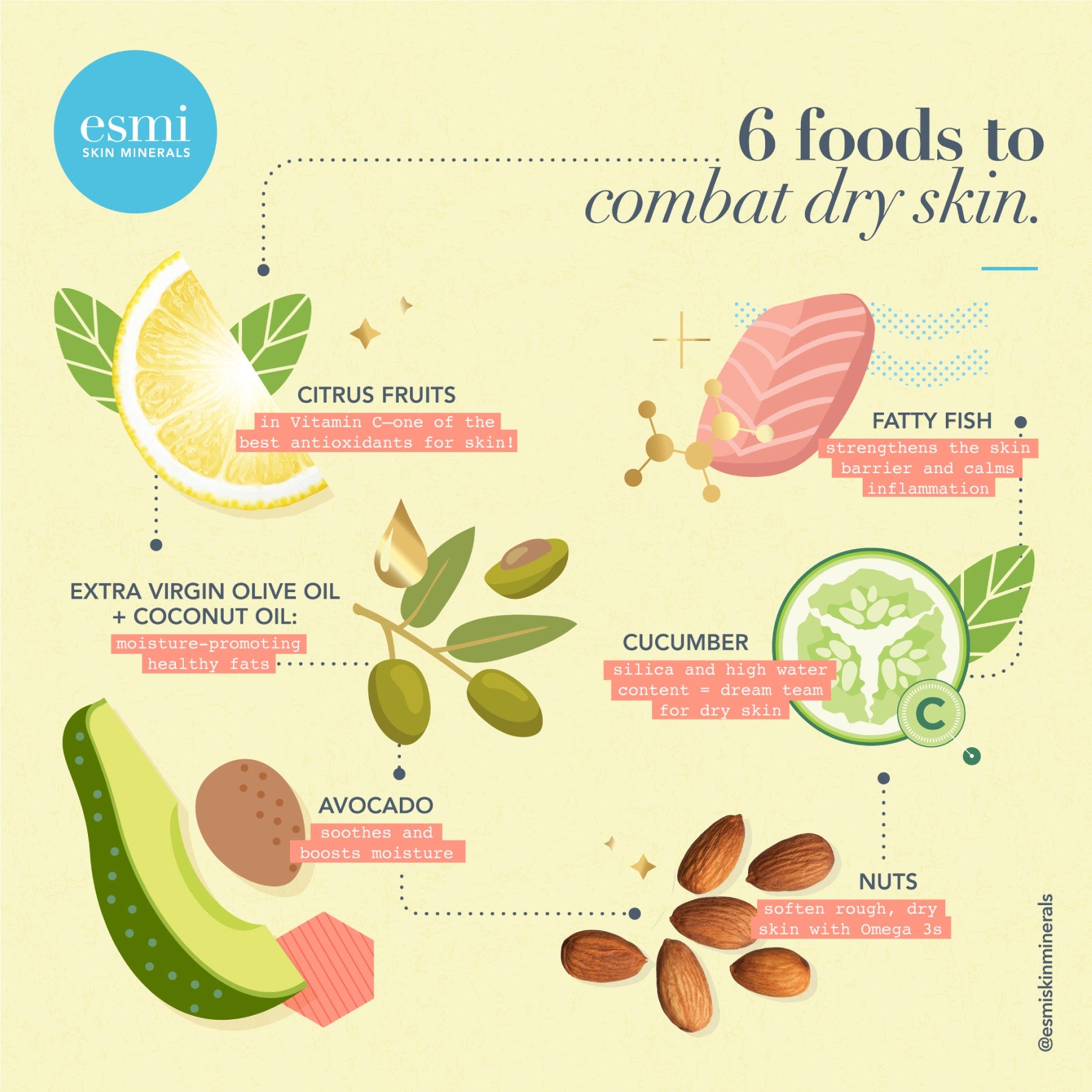 6 Foods to Combay Dry Skin
