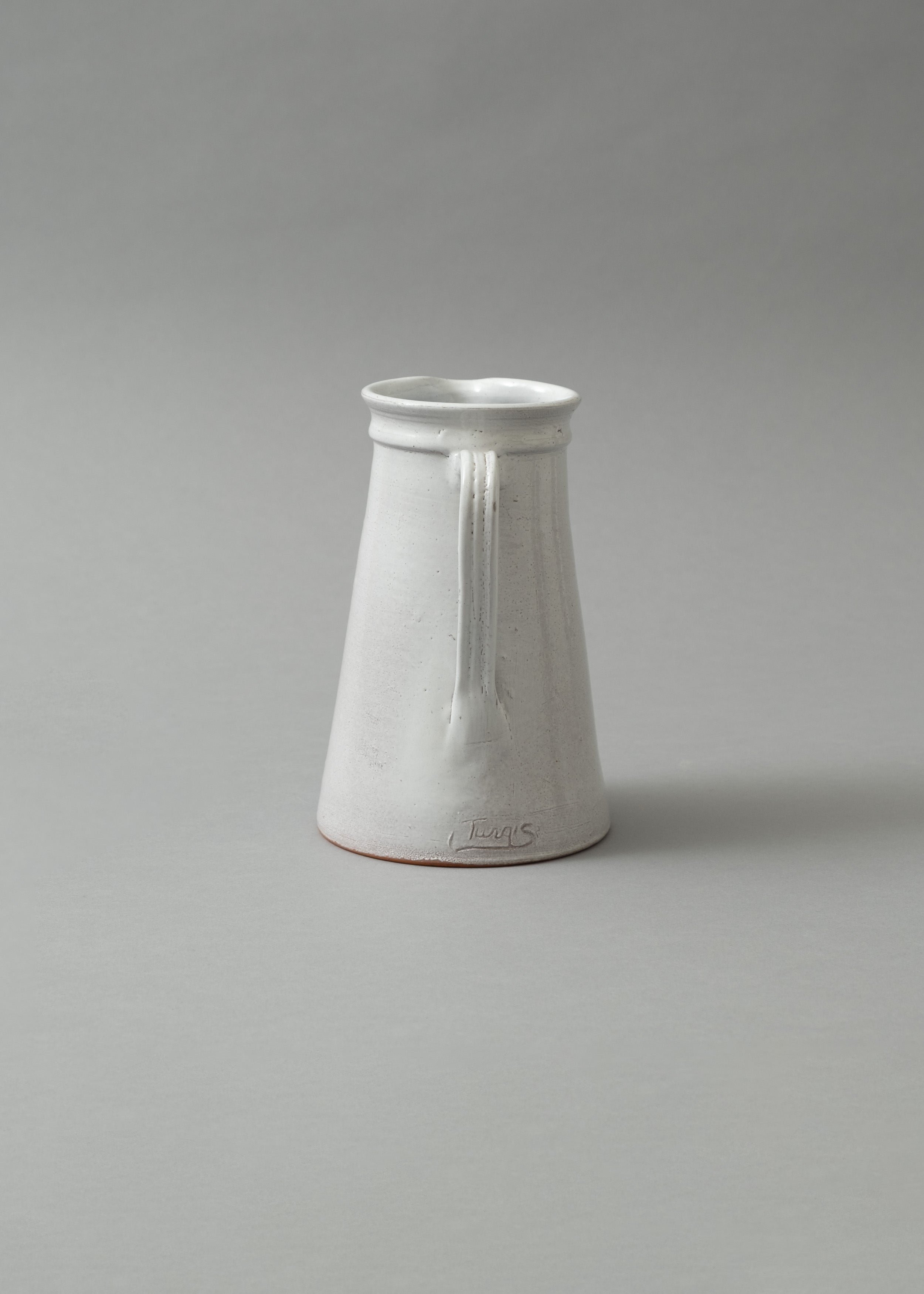 PICHET EN GRÃS EMAILLÃ NÂ°42 - CREME - H 19 CM - POTERIE TURGIS