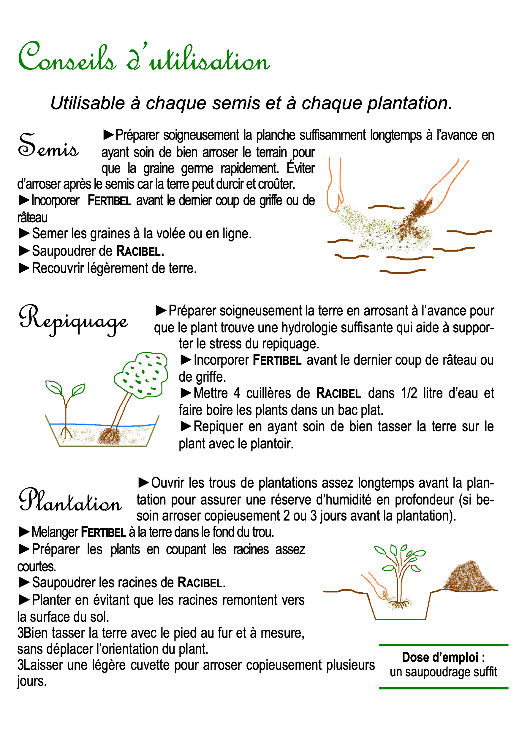 STIMULATEUR RACINAIRE BIOLOGIQUE  - RACIBEL - Pour lÃ©gumes, fruitiers, rosiers, fleurs -