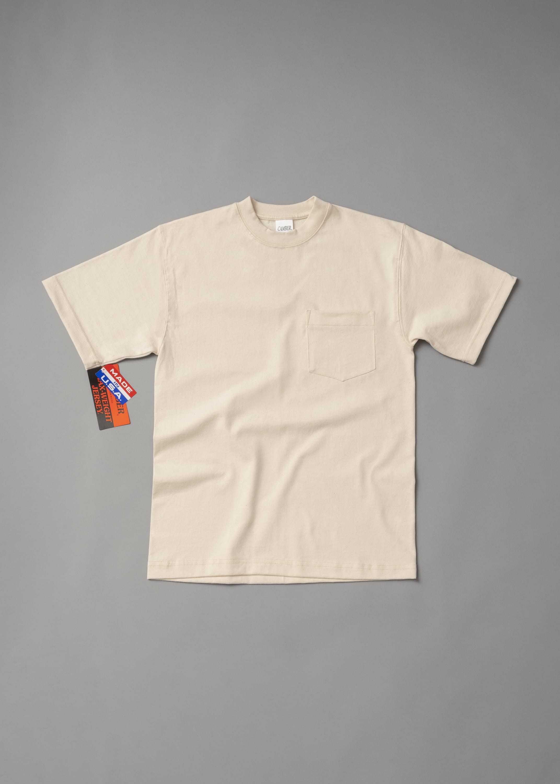 T-SHIRT EPAIS - ECRU - MAX WEIGHT 8 OZ - CAMBER USA