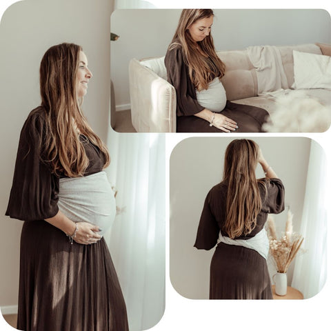 Belly wrap soft sweat gemeleerd beige