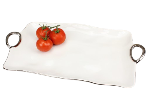 Large Silver Handle Platter