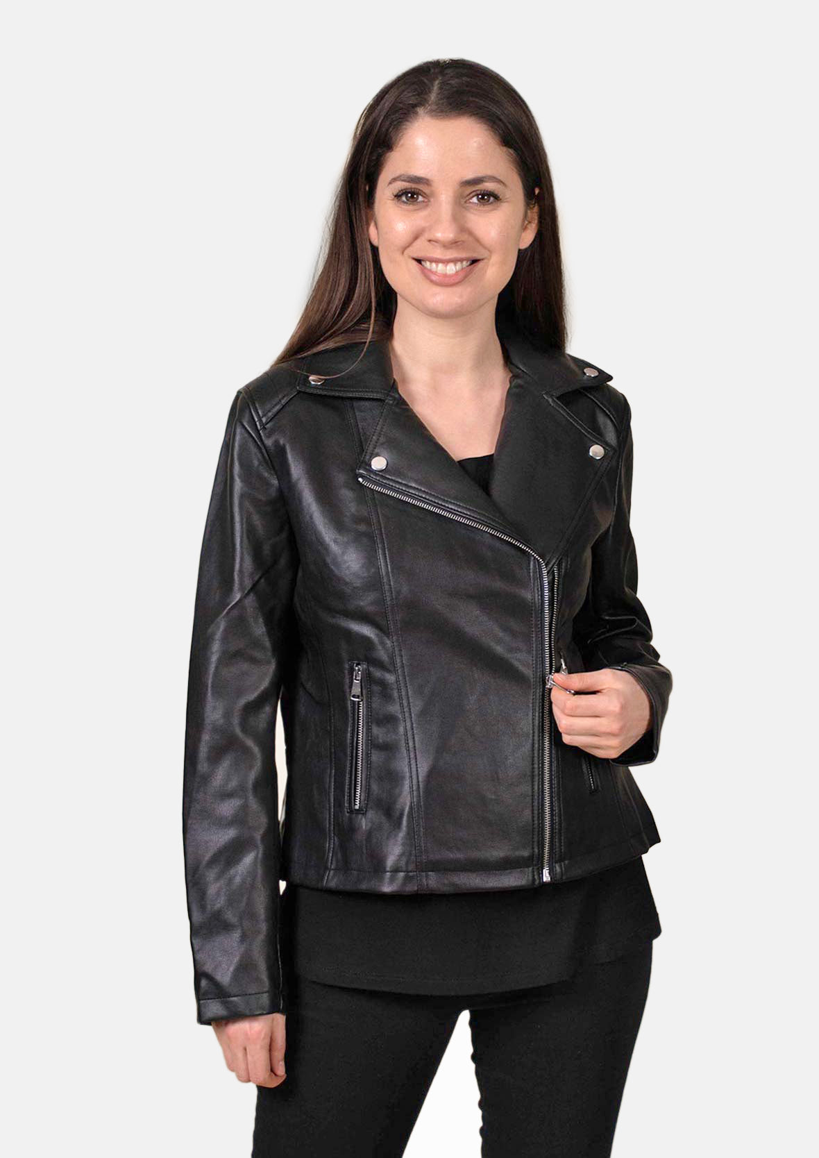 Faux Leather Biker Jacket | Coats & Jackets for Women | Leather Jacket