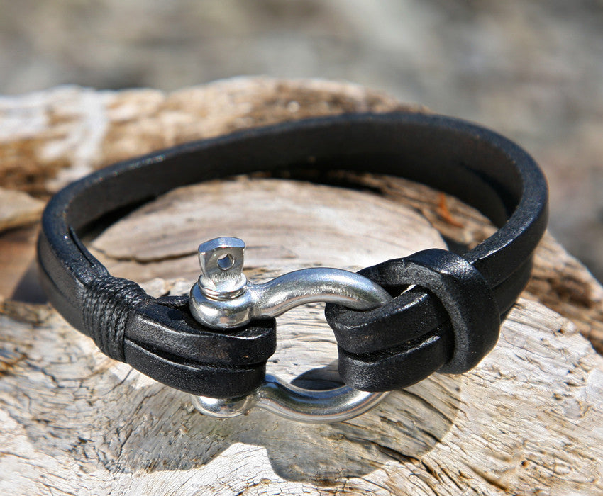 omega mens leather bracelet