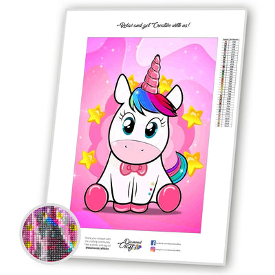 Tiny Fun 2pc 5D Diamond Painting Kits for Kids with Frame Unicorn Diamond Arts