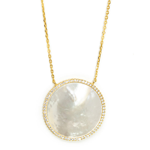 Large MOP cz circle necklace – Jewels By Joanne
