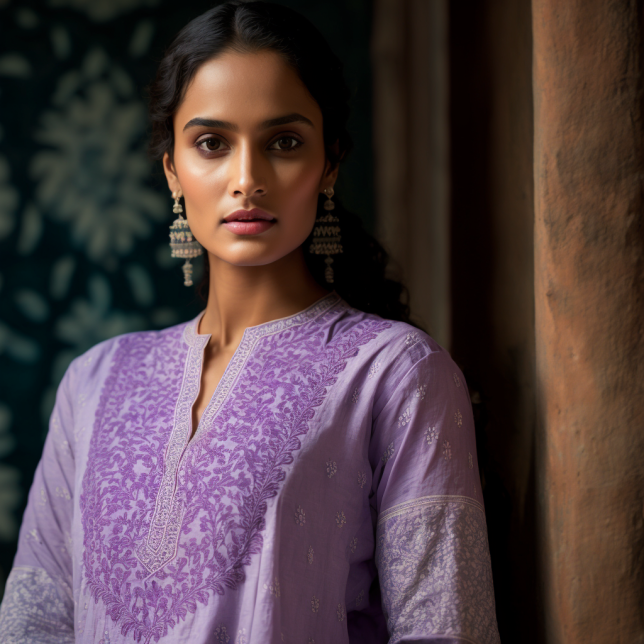 gatbgatbtb beautiful model wearing purple chikankari kurta e79d579f 98a5 4d30 a131