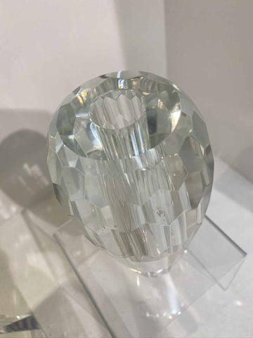 Large prism leaded crystal vase