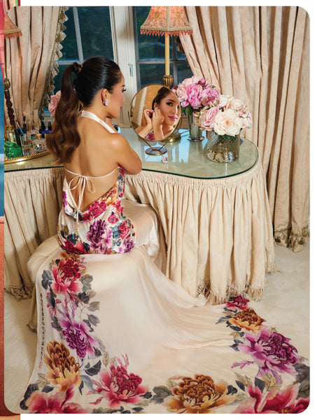 Victoria Tai wearing Roberto Cavalli for Winward Home and Luxury Trending Magazine