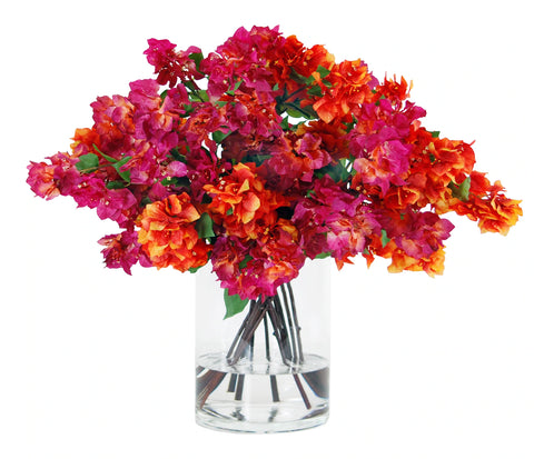 BOUGAINVILLEA IN GLASS VASE 34"