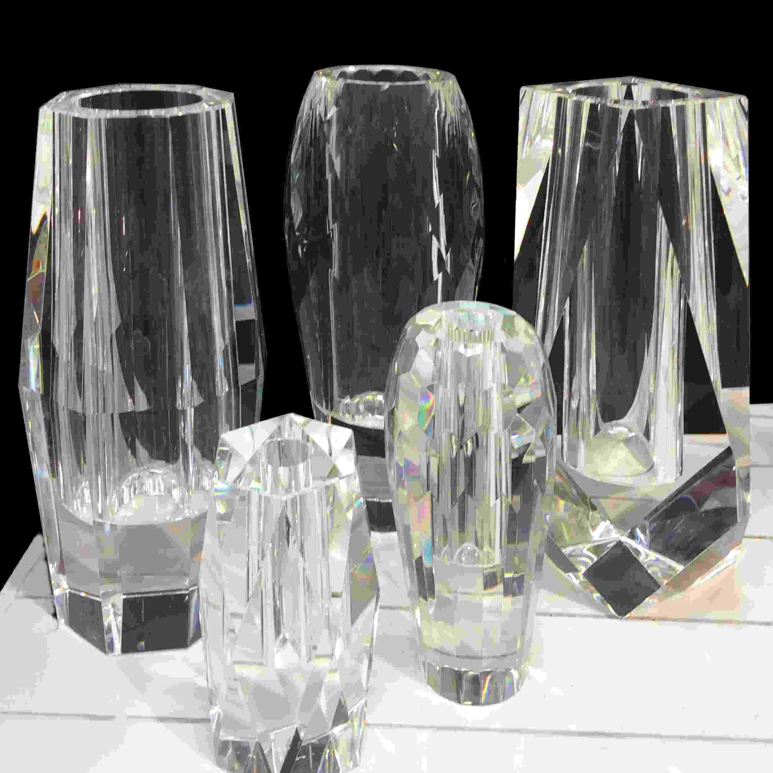Prism leaded crystal vases
