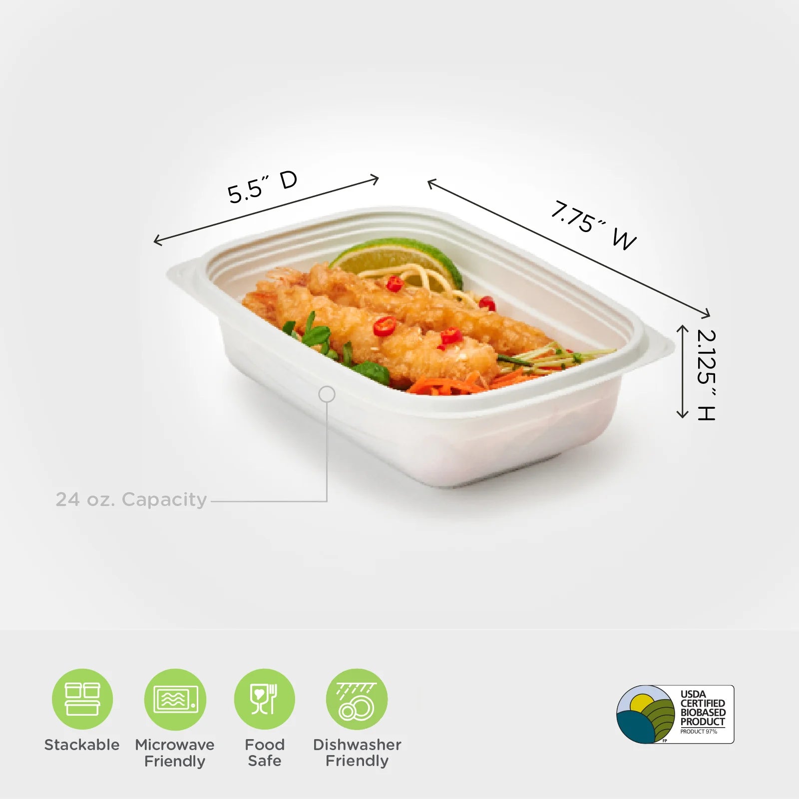 Custom Eco Friendly Microwave Hot Food Containers Bulk