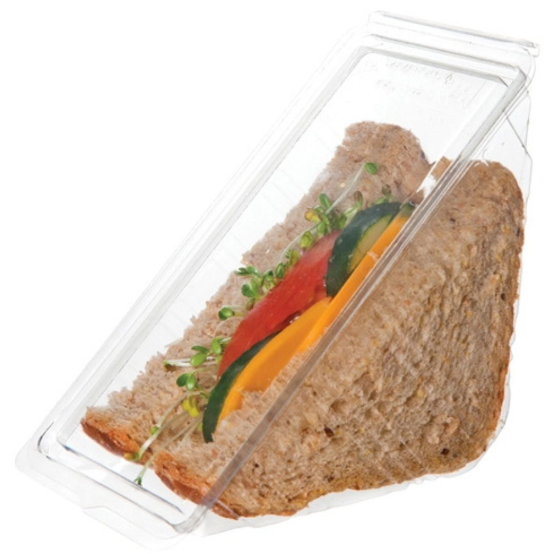 3 Compostable Sandwich Wedge Container, Clear