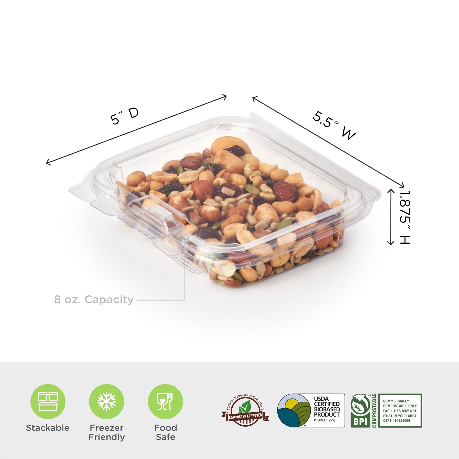 3 Qt Translucent Plastic Food Storage Box - 10 5/8L x 6W x 4 1/8D