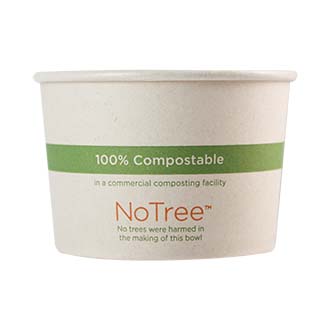 Graphic Packaging 108408011 8 oz Ecotainer To Go White Paper Soup  Containers - 3 3/4Dia. x 2 1/4H