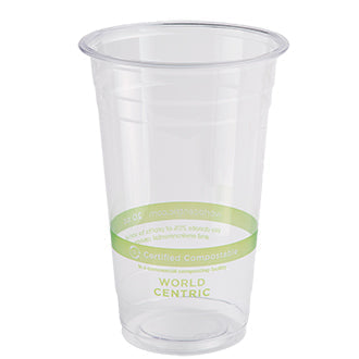 World Centric Clear Cold Cups, 20 oz, Clear, 1,000/Carton