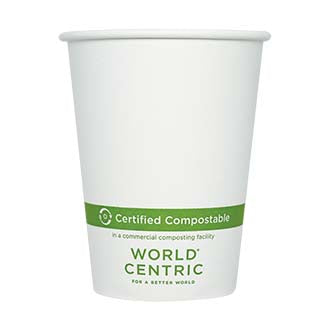 Bare by Solo Eco-Forward PLA Paper Hot Cups, 12 oz, Leaf Design