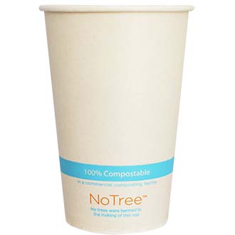 16 oz Custom Printed Compostable NoTree Paper Cold Cups | 1000 count